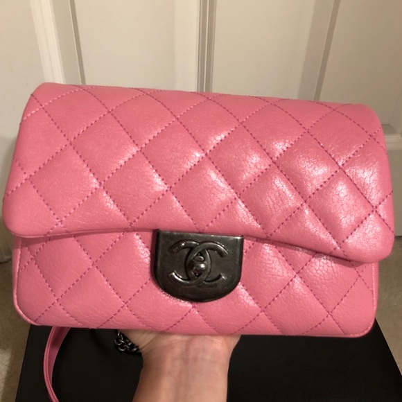 *SOLD*Chanel Pink Quilted Double Carry Small Flap - Picture 4 of 4